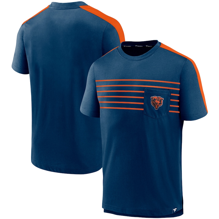 Chicago Bears Navy Lineup Pocket T-Shirt - Man Chicago Bears Navy Lineup Pocket T-Shirt - Man