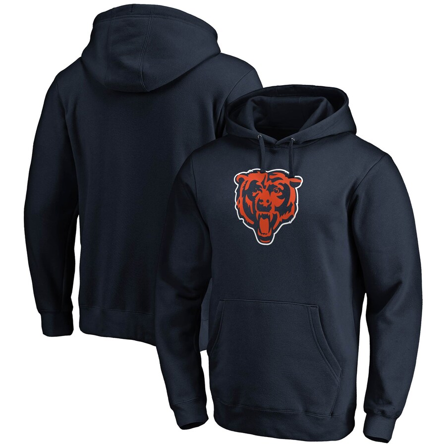 Chicago Bears Navy Primary Logo Fitted Pullover Hoodie - Man Chicago Bears Navy Primary Logo Fitted Pullover Hoodie - Man