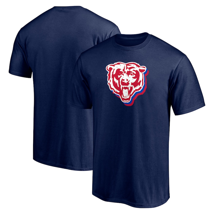 Chicago Bears Navy Red White and Team T-Shirt - Man