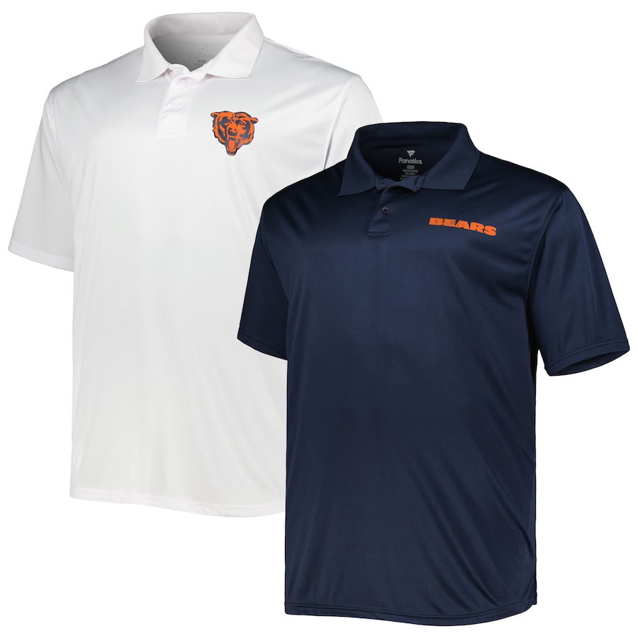 Chicago Bears Navy/White Solid Two-Pack Polo Set - Man Chicago Bears Navy/White Solid Two-Pack Polo Set - Man