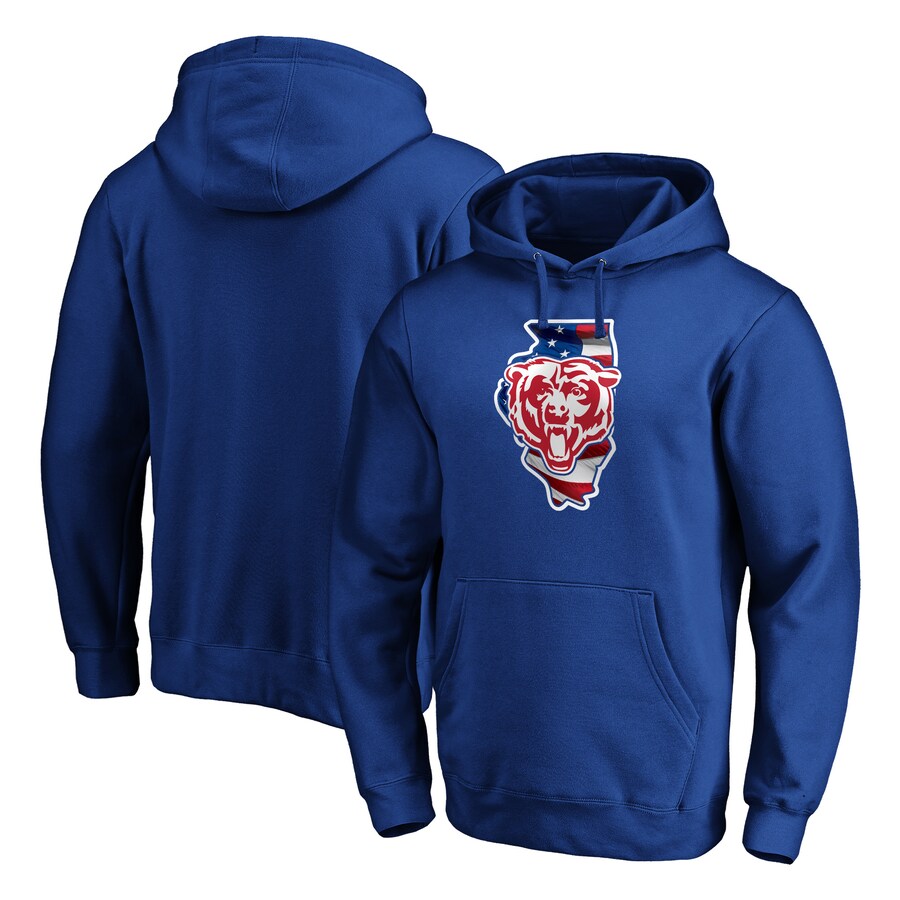 Chicago Bears Royal Banner State Pullover Hoodie - Man Chicago Bears Royal Banner State Pullover Hoodie - Man