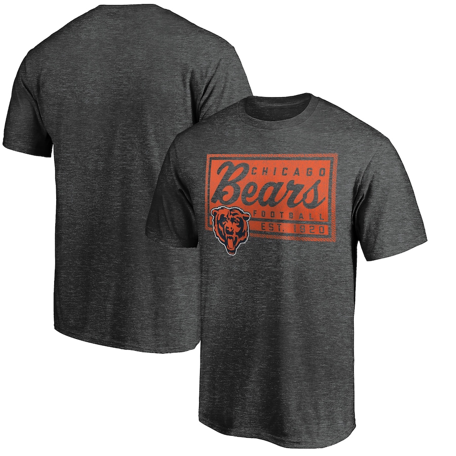 Chicago Bears Majestic Heathered Charcoal Showtime Plaque T-Shirt - Man Chicago Bears Majestic Heathered Charcoal Showtime Plaque T-Shirt - Man