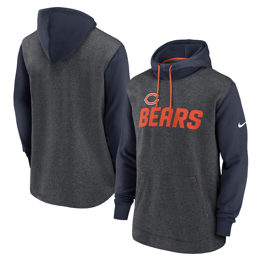 Chicago Bears Football Heathered Charcoal/Navy Surrey Legacy Pullover Hoodie - Man Chicago Bears Football Heathered Charcoal/Navy Surrey Legacy Pullover Hoodie - Man