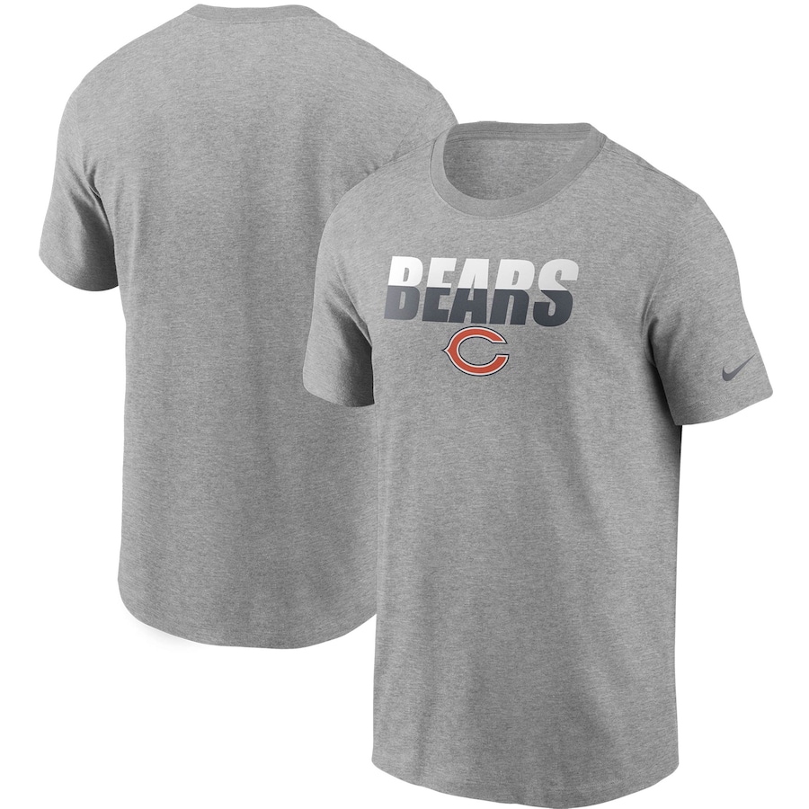 Chicago Bears Football Heathered Gray Split T-Shirt - Man