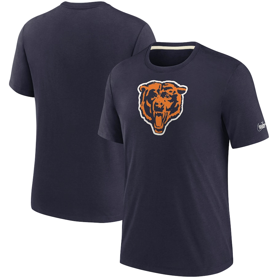 Chicago Bears Football Navy Historic Impact Tri-Blend T-Shirt - Man Chicago Bears Football Navy Historic Impact Tri-Blend T-Shirt - Man