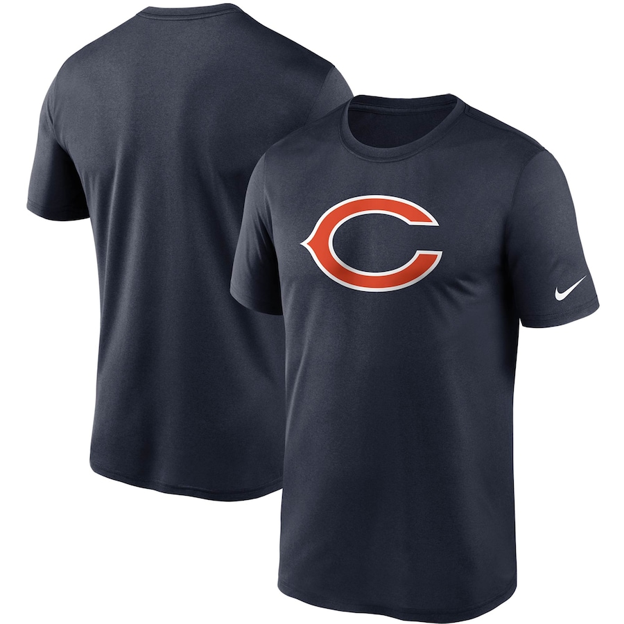 Chicago Bears Football Navy Logo Essential Legend Performance T-Shirt - Man Chicago Bears Football Navy Logo Essential Legend Performance T-Shirt - Man