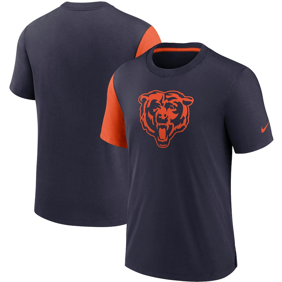 Chicago Bears Football Navy/Orange Pop Performance T-Shirt - Man Chicago Bears Football Navy/Orange Pop Performance T-Shirt - Man