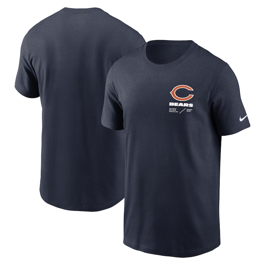 Chicago Bears Football Navy Sideline Infograph Lockup Performance T-Shirt - Man Chicago Bears Football Navy Sideline Infograph Lockup Performance T-Shirt - Man