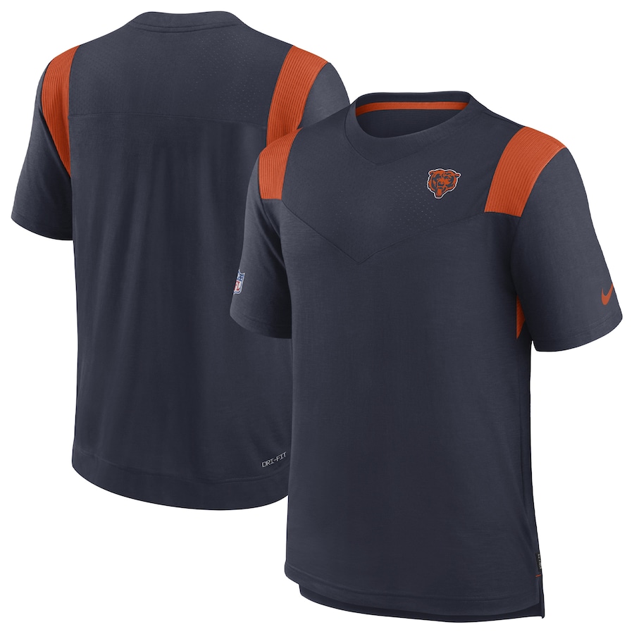 Chicago Bears Football Navy Sideline Tonal Logo Performance Player T-Shirt - Man