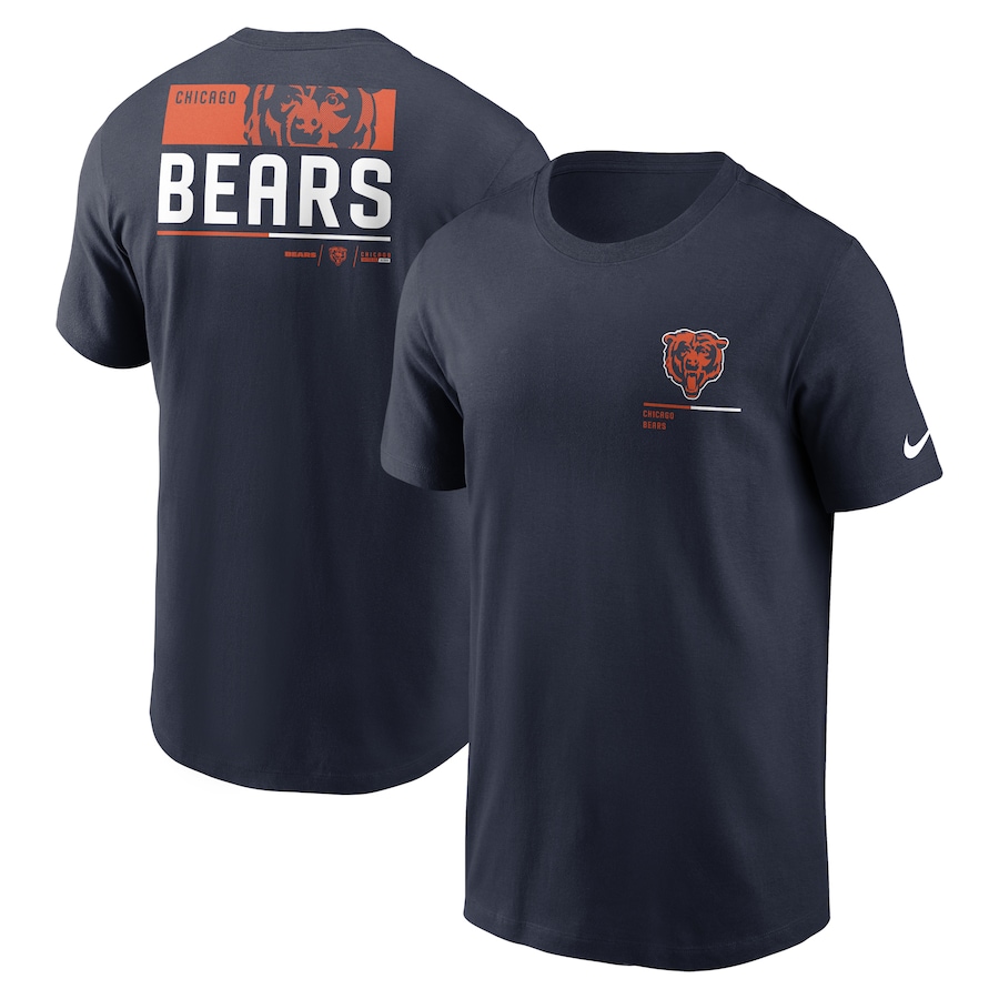 Chicago Bears Football Navy Team Incline T-Shirt - Man Chicago Bears Football Navy Team Incline T-Shirt - Man