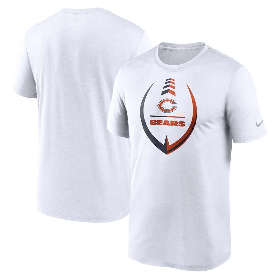 Chicago Bears Football White Icon Legend Performance T-Shirt - Man