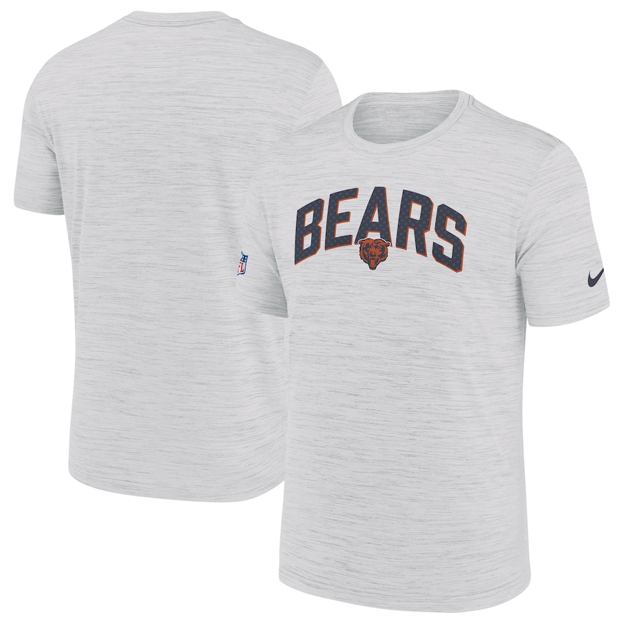 Chicago Bears Football White Sideline Velocity Athletic Stack Performance T-Shirt - Man Chicago Bears Football White Sideline Velocity Athletic Stack Performance T-Shirt - Man