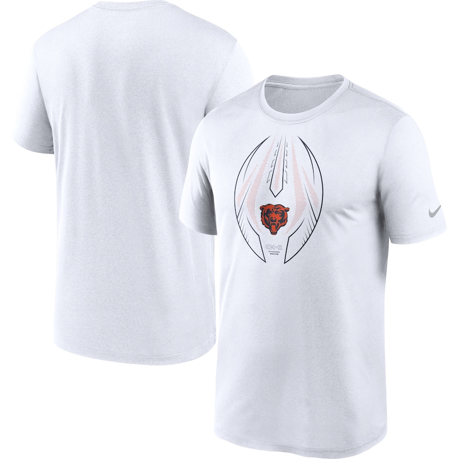 Chicago Bears Football White Team Legend Icon Performance T-Shirt - Man