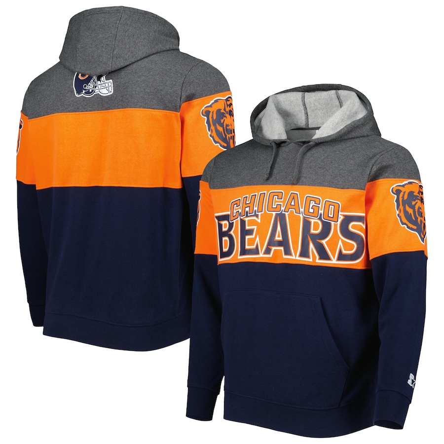 Chicago Bears Starter Navy/Heather Charcoal Extreme Pullover Hoodie - Man Chicago Bears Starter Navy/Heather Charcoal Extreme Pullover Hoodie - Man