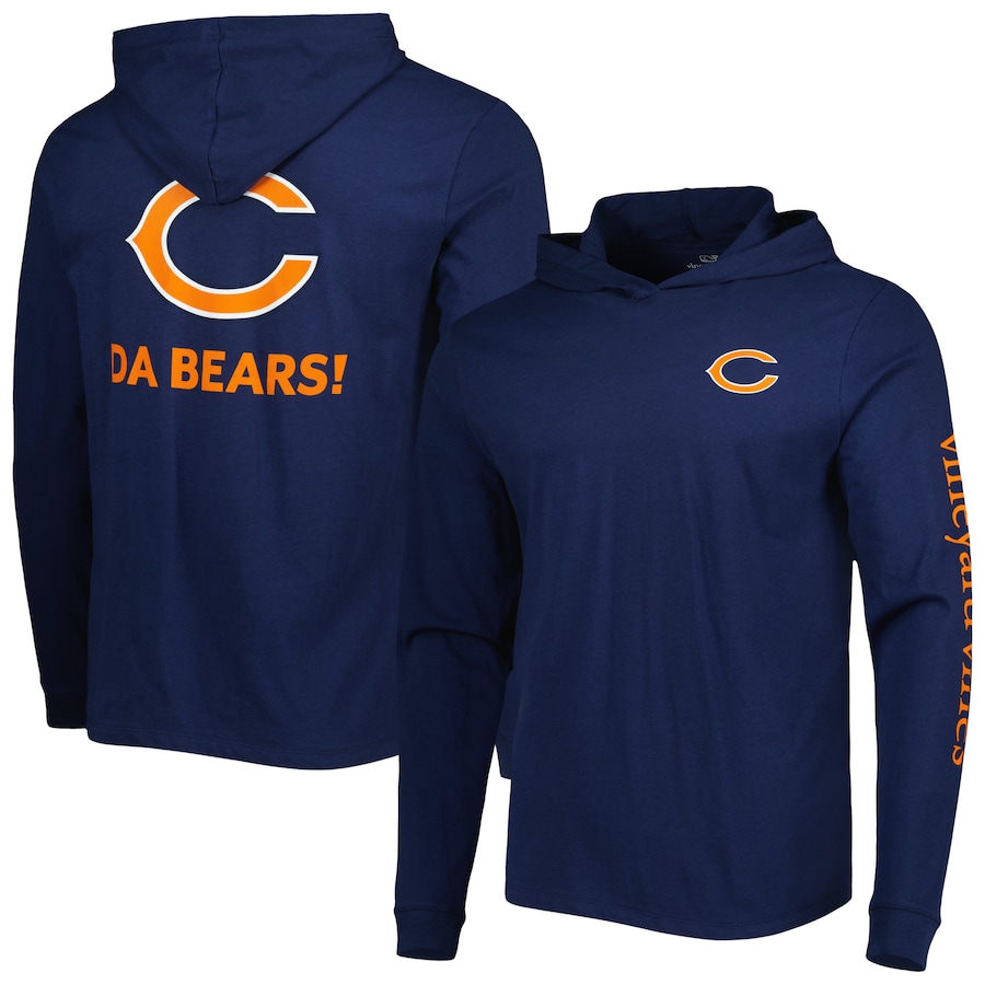Chicago Bears Vineyard Vines Navy Local Long Sleeve Hoodie T-Shirt - Man Chicago Bears Vineyard Vines Navy Local Long Sleeve Hoodie T-Shirt - Man