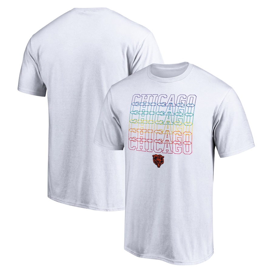 Chicago Bears White City Pride T-Shirt - Man Chicago Bears White City Pride T-Shirt - Man