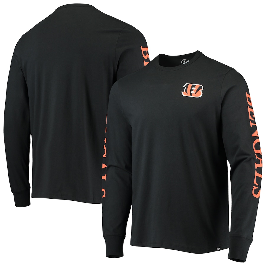 Cincinnati Bengals '47 Black Franklin Long Sleeve T-Shirt - Man Cincinnati Bengals '47 Black Franklin Long Sleeve T-Shirt - Man