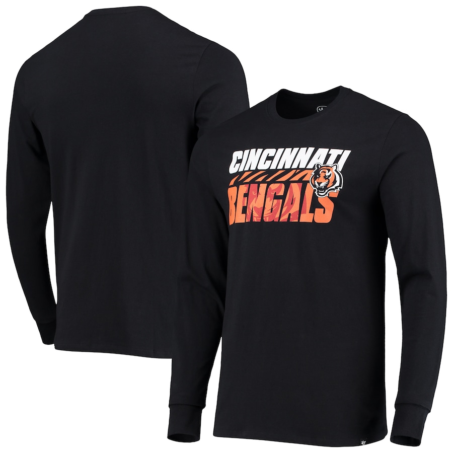 Cincinnati Bengals '47 Black Shadow Long Sleeve T-Shirt - Man Cincinnati Bengals '47 Black Shadow Long Sleeve T-Shirt - Man