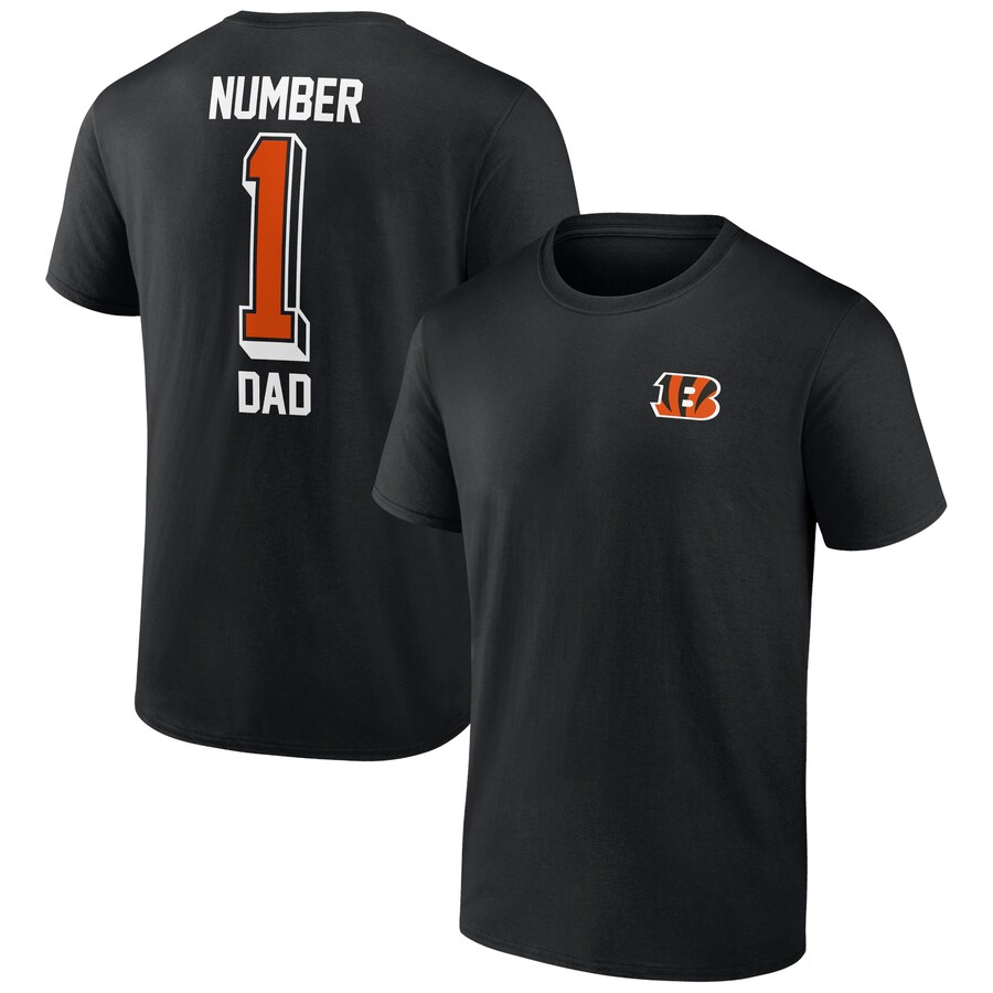 Cincinnati Bengals Black Number One Dad T-Shirt - Man Cincinnati Bengals Black Number One Dad T-Shirt - Man