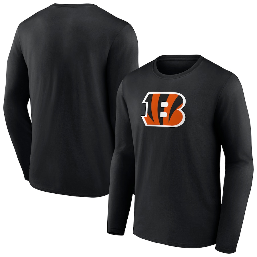 Cincinnati Bengals Black Primary Team Logo Long Sleeve T-Shirt - Man Cincinnati Bengals Black Primary Team Logo Long Sleeve T-Shirt - Man
