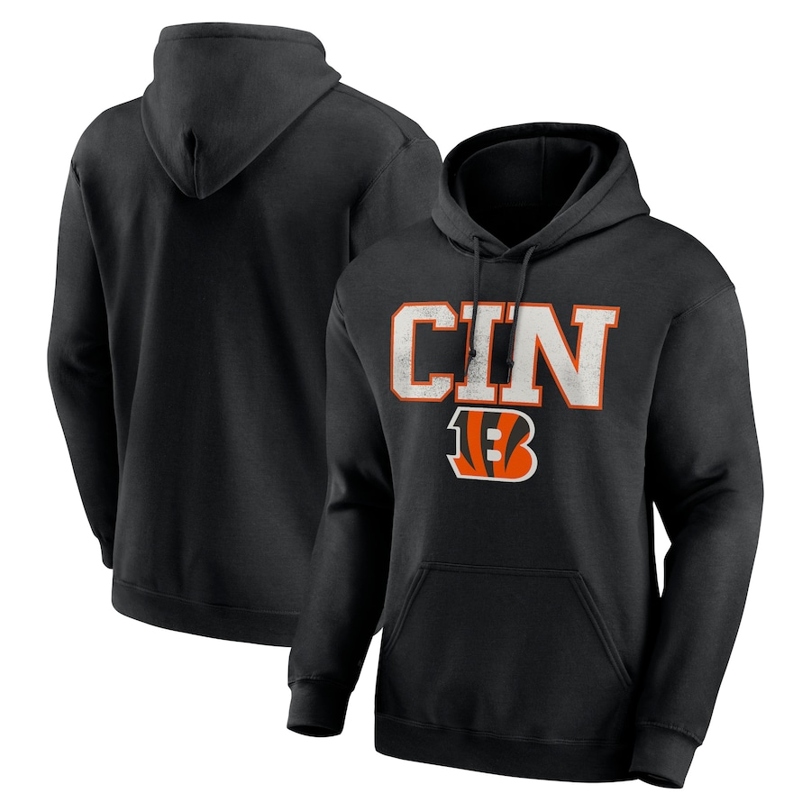 Cincinnati Bengals Black Scoreboard Pullover Hoodie - Man Cincinnati Bengals Black Scoreboard Pullover Hoodie - Man