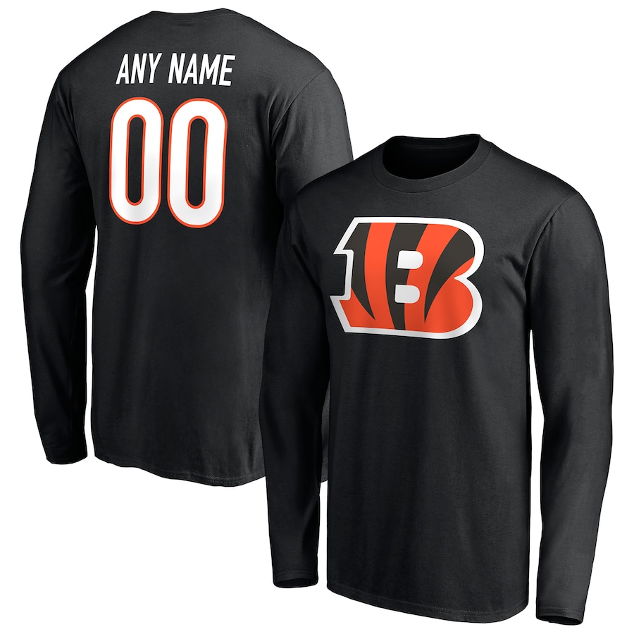 Cincinnati Bengals Black Team Authentic Personalized Name & Number Long Sleeve T-Shirt - Man Cincinnati Bengals Black Team Authentic Personalized Name & Number Long Sleeve T-Shirt - Man