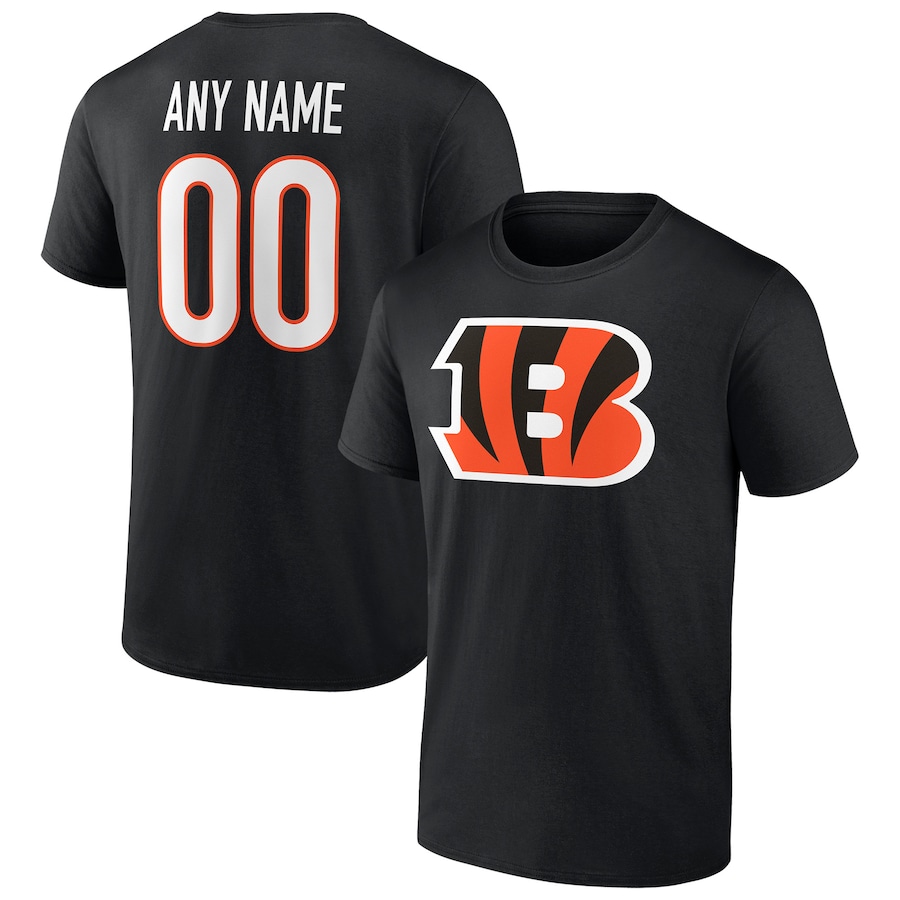 Cincinnati Bengals Black Team Authentic Personalized Name & Number T-Shirt - Man Cincinnati Bengals Black Team Authentic Personalized Name & Number T-Shirt - Man