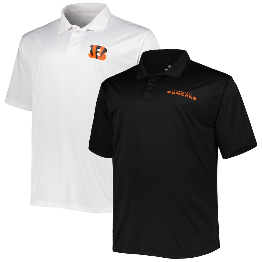 Cincinnati Bengals Black/White Solid Two-Pack Polo Set - Man Cincinnati Bengals Black/White Solid Two-Pack Polo Set - Man