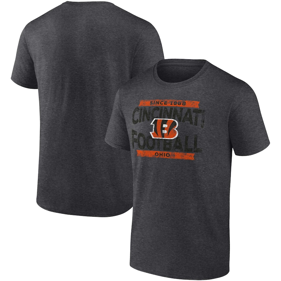Cincinnati Bengals Charcoal Heroic Play T-Shirt - Man Cincinnati Bengals Charcoal Heroic Play T-Shirt - Man