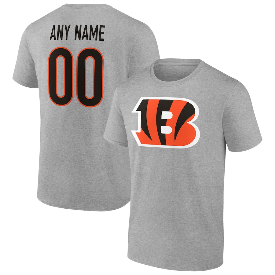 Cincinnati Bengals Heathered Gray Team Authentic Custom T-Shirt - Man Cincinnati Bengals Heathered Gray Team Authentic Custom T-Shirt - Man