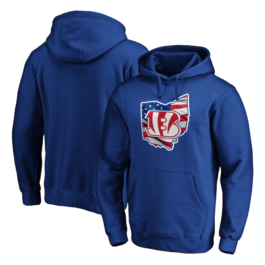 Cincinnati Bengals Royal Banner State Pullover Hoodie - Man Cincinnati Bengals Royal Banner State Pullover Hoodie - Man