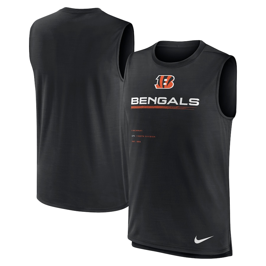 Cincinnati Bengals Football Black Muscle Trainer Tank Top - Man Cincinnati Bengals Football Black Muscle Trainer Tank Top - Man