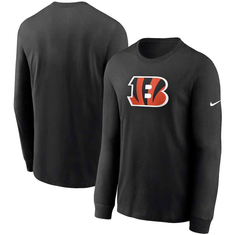 Cincinnati Bengals Football Black Primary Logo Long Sleeve T-Shirt - Man Cincinnati Bengals Football Black Primary Logo Long Sleeve T-Shirt - Man