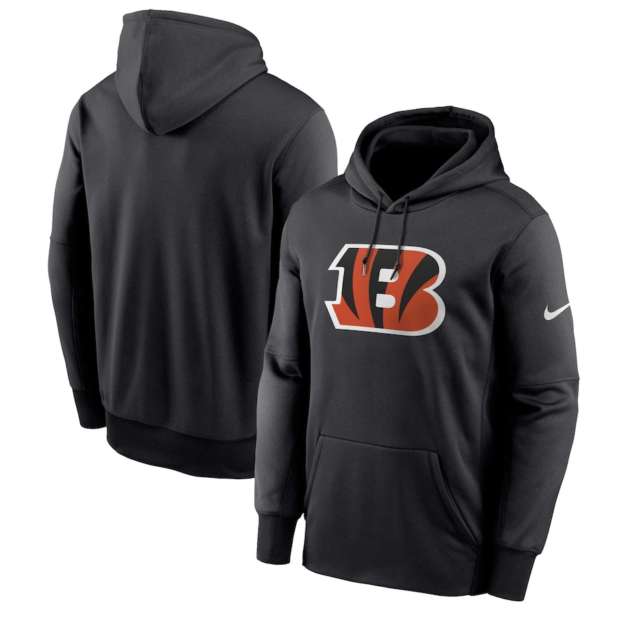 Cincinnati Bengals Football Black Primary Logo Performance Pullover Hoodie - Man Cincinnati Bengals Football Black Primary Logo Performance Pullover Hoodie - Man