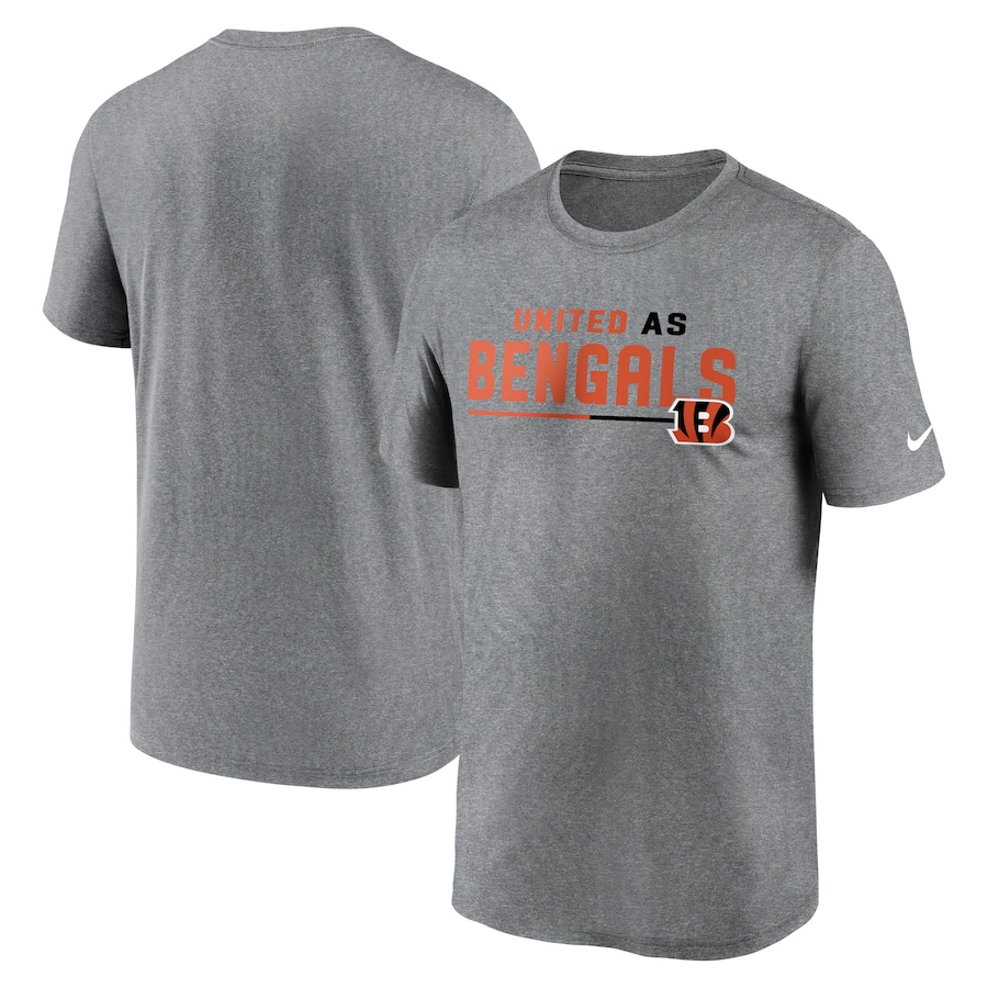 Cincinnati Bengals Football Heather Gray Legend Team Shoutout Performance T-Shirt - Man Cincinnati Bengals Football Heather Gray Legend Team Shoutout Performance T-Shirt - Man
