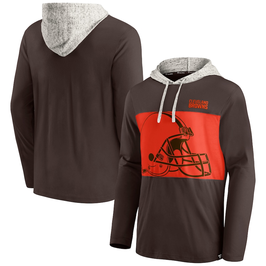 Cleveland Browns Brown Long Sleeve Hoodie T-Shirt - Man