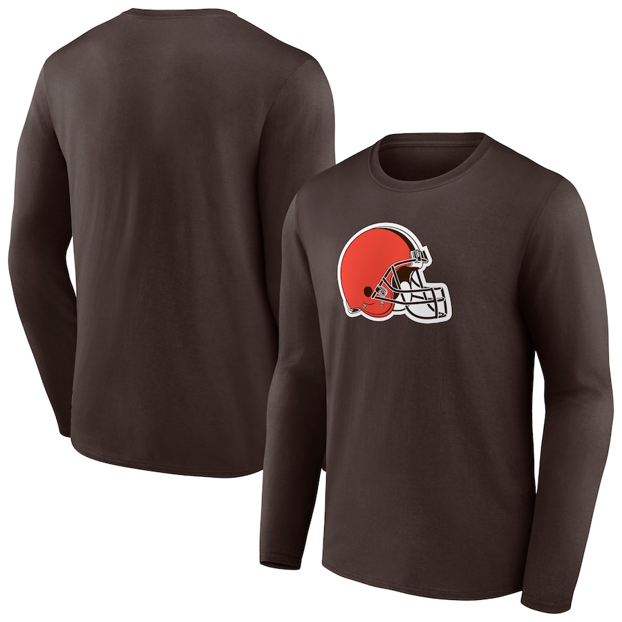 Cleveland Browns Brown Primary Team Logo Long Sleeve T-Shirt - Man