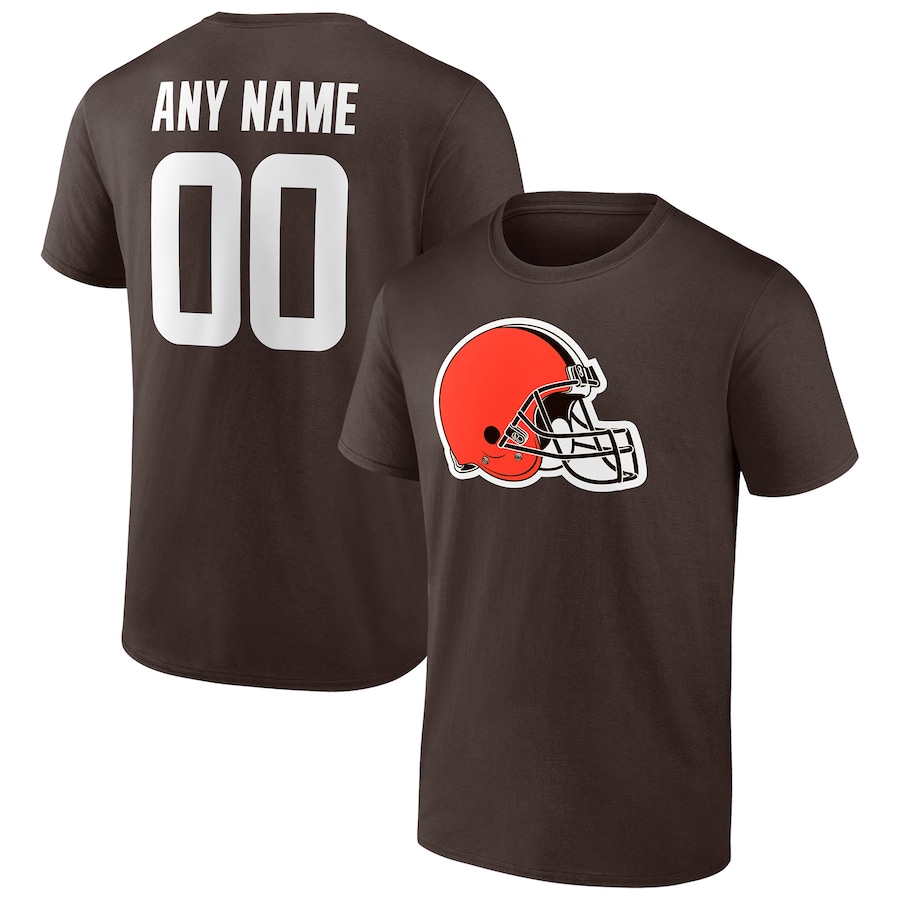 Cleveland Browns Brown Team Authentic Personalized Name & Number T-Shirt - Man Cleveland Browns Brown Team Authentic Personalized Name & Number T-Shirt - Man