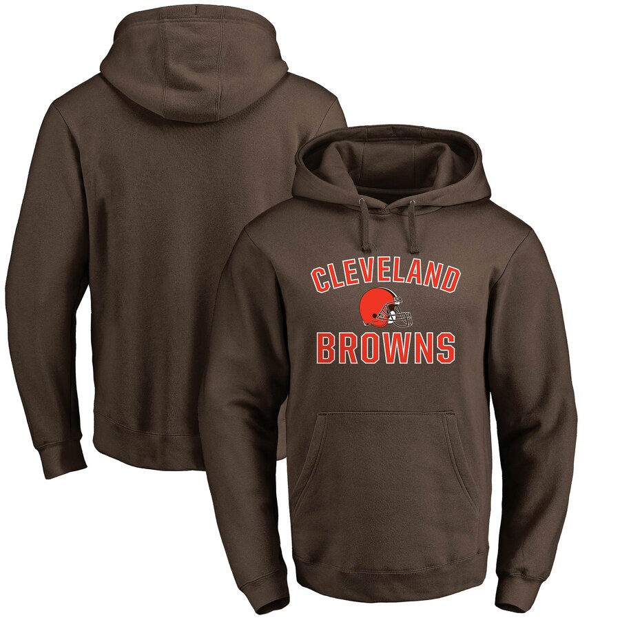 Cleveland Browns Brown Victory Arch Team Fitted Pullover Hoodie - Man