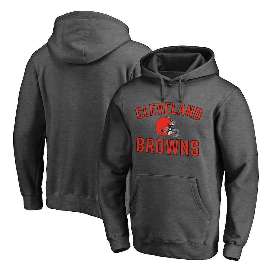 Cleveland Browns Heather Charcoal Victory Arch Team Fitted Pullover Hoodie - Man