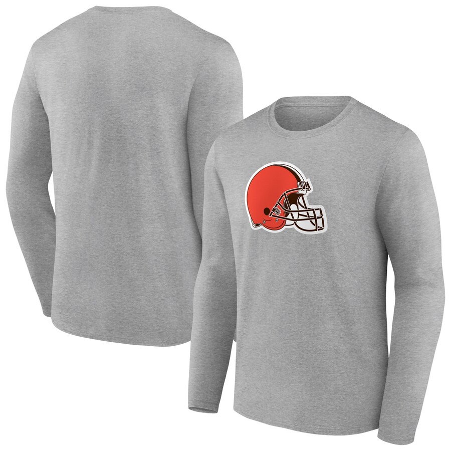 Cleveland Browns Heather Gray Primary Team Logo Long Sleeve T-Shirt - Man Cleveland Browns Heather Gray Primary Team Logo Long Sleeve T-Shirt - Man