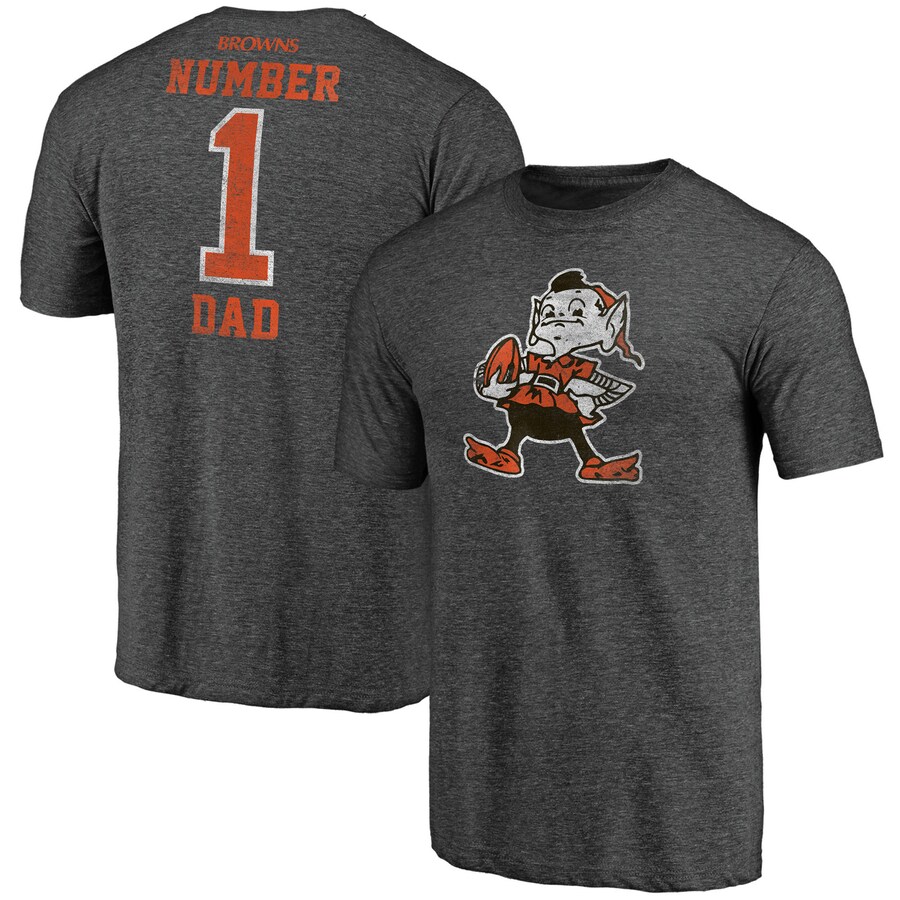 Cleveland Browns Heathered Charcoal Greatest Dad Retro Tri-Blend T-Shirt - Man