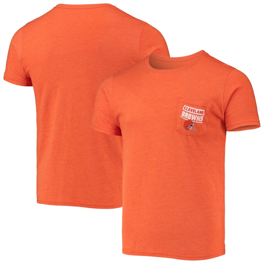 Cleveland Browns Heathered Orange Field Goal Pocket Tri-Blend T-Shirt - Man