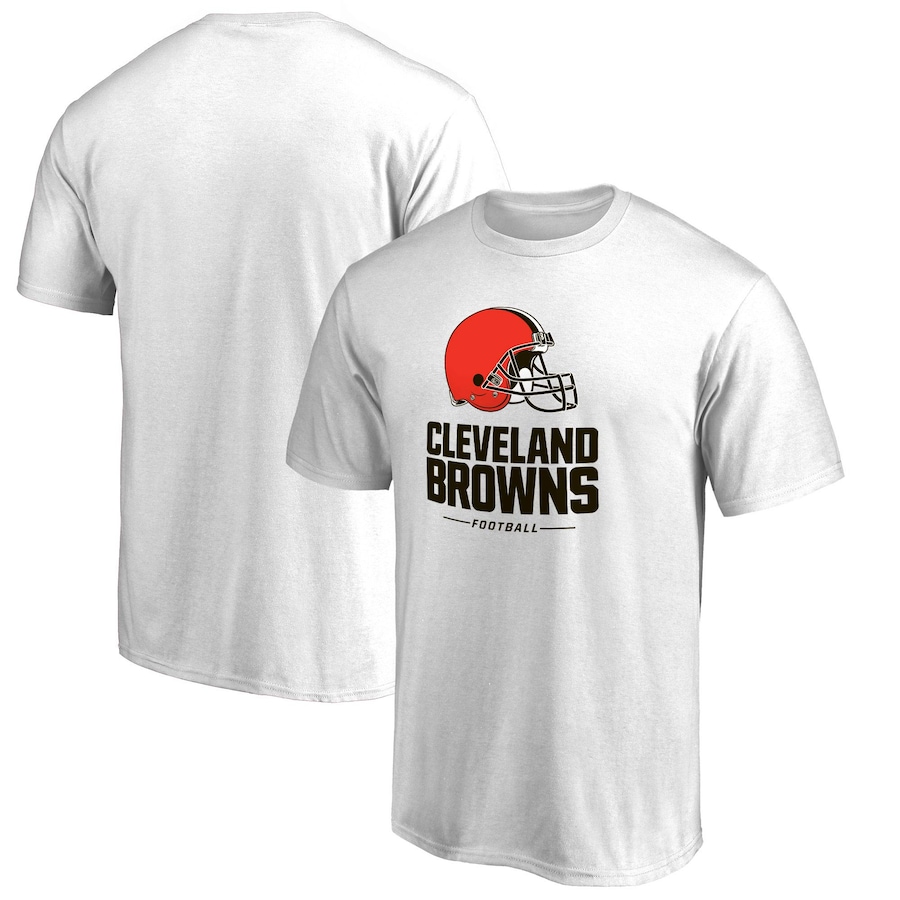 Cleveland Browns White Team Lockup T-Shirt - Man