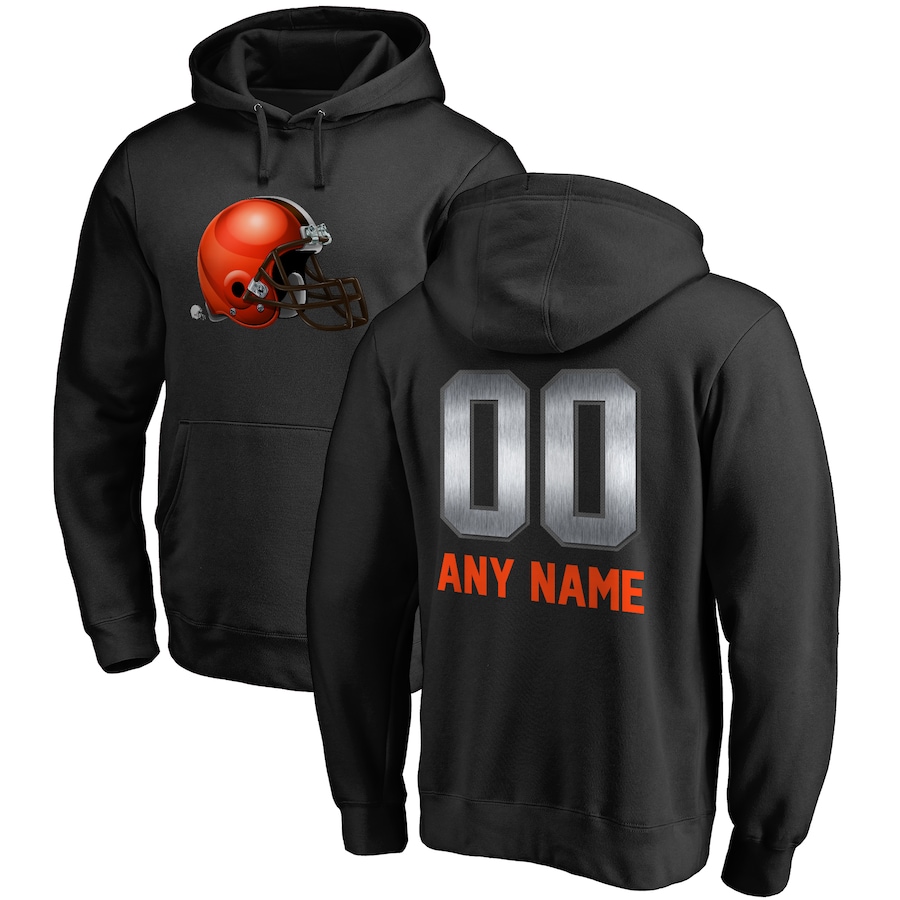 Cleveland Browns NFL Pro Line by Black Personalized Midnight Mascot Pullover Hoodie - Man