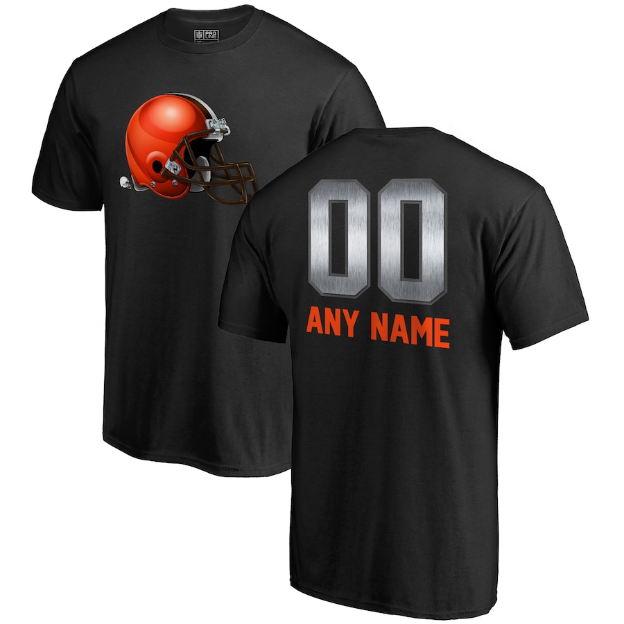 Cleveland Browns NFL Pro Line by Black Personalized Midnight Mascot T-Shirt - Man Cleveland Browns NFL Pro Line by Black Personalized Midnight Mascot T-Shirt - Man