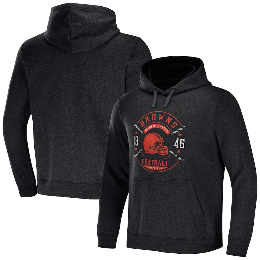 Cleveland Browns NFL x Darius Rucker Collection by USASportsStoreHeather Charcoal Radar Pullover Hoodie - Man