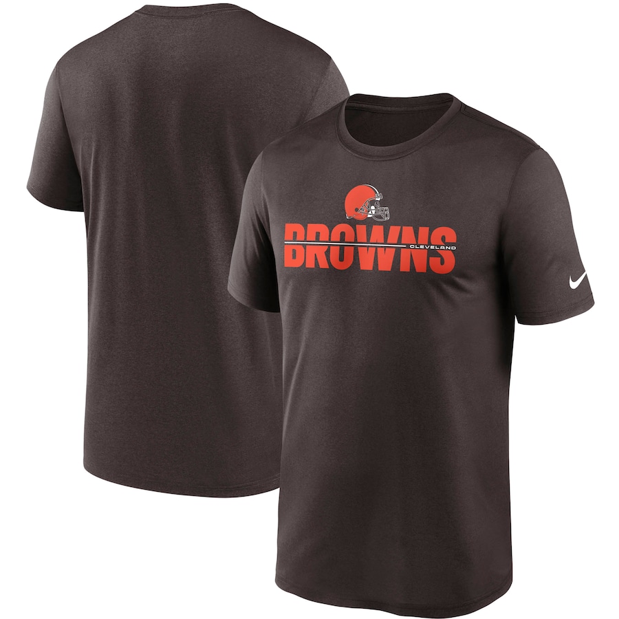Cleveland Browns Football Brown Legend Microtype Performance T-Shirt - Man