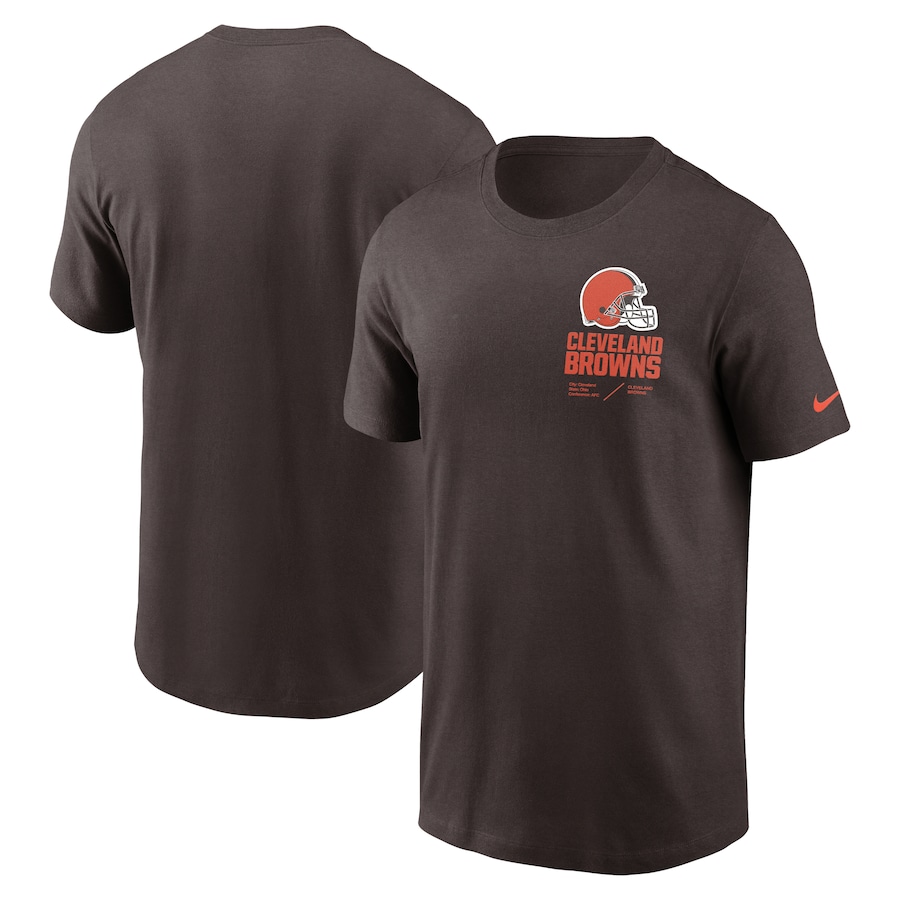 Cleveland Browns Football Brown Sideline Infograph Lockup Performance T-Shirt - Man