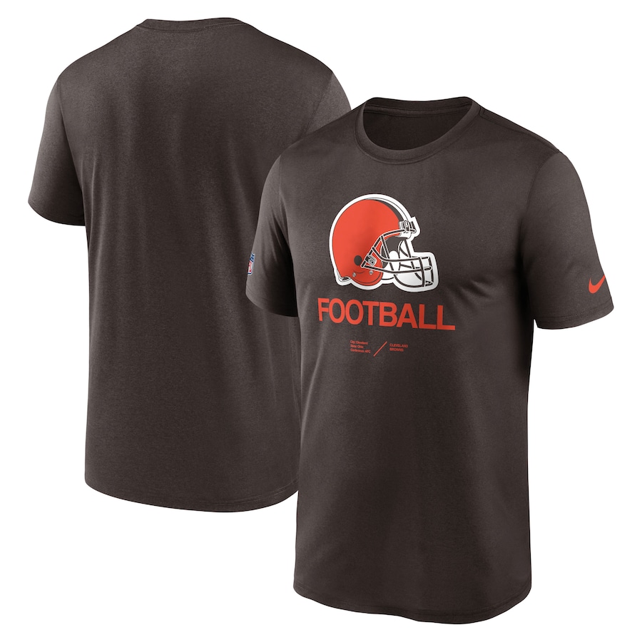 Cleveland Browns Football Brown Sideline Infograph Performance T-Shirt - Man